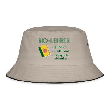 Biolehrer T-Shirt Lehrer Bio Lehrer - Bucket Hat - Khaki/Schwarz - Vorne