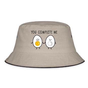 You complete me - Bucket Hat - khaki/black - Front