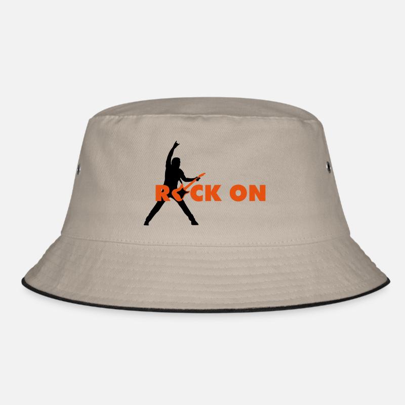 rock_on_b_2c - Bucket Hat - khaki/black