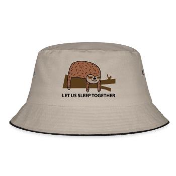 Zusammen schlafen- Faultier - Bucket Hat - Khaki/Schwarz - Vorne