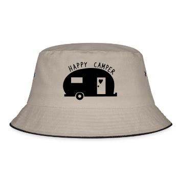 Camping camper caravan camper holiday gift - Bucket Hat - khaki/black - Front