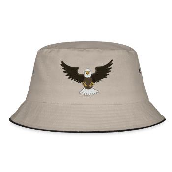 Angriff Weißkopfseeadler - Bucket Hat - Khaki/Schwarz - Vorne
