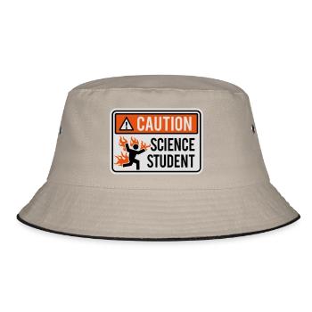 Caution science student - physics / chemistry - Bucket Hat - khaki/black - Front