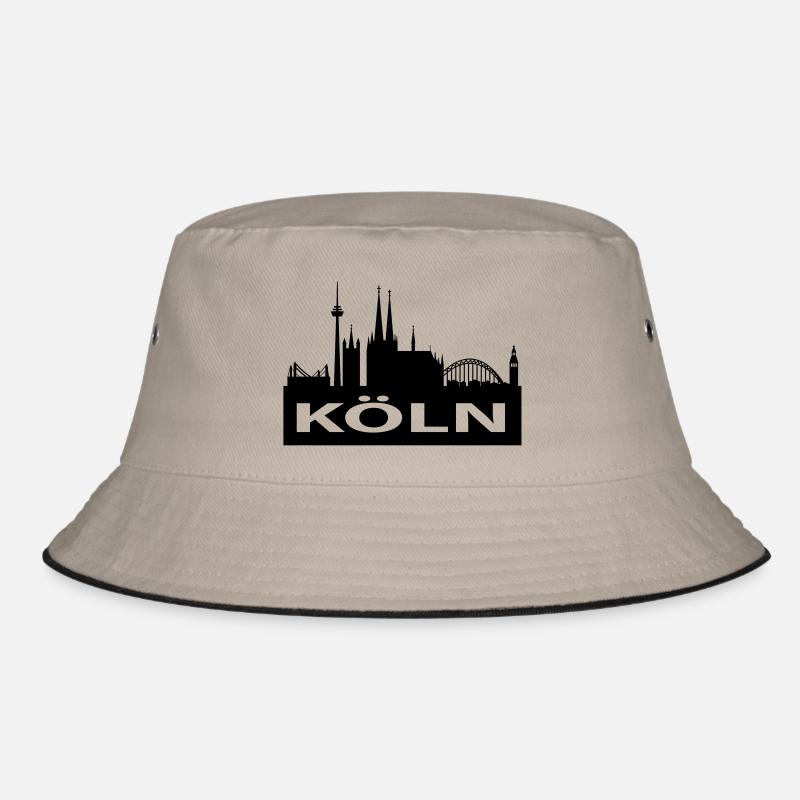 Skyline Köln - Kölner Dom - Bucket Hat - Khaki/Schwarz