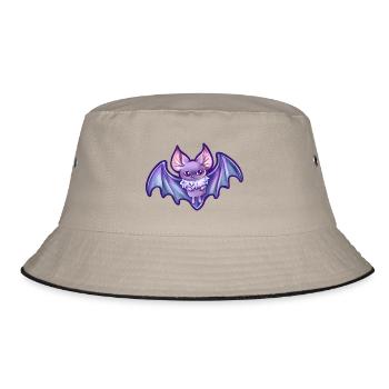 kleine Fledermaus Tobi - Bucket Hat - Khaki/Schwarz - Vorne