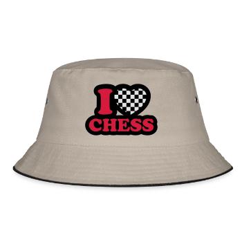 I love chess - Bucket Hat - khaki/black - Front