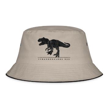 Dinosaurier: T-Rex (in die Jahre gekommen) - Bucket Hat - khaki/black - Front