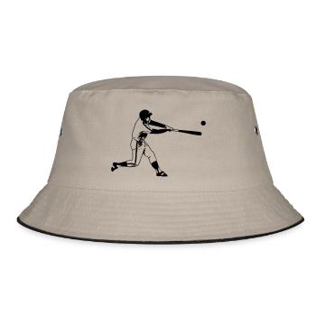 baseballer - Bucket Hat - Khaki/Schwarz - Vorne