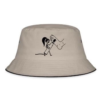 Podologe Fußpflege - Bucket Hat - Khaki/Schwarz - Vorne
