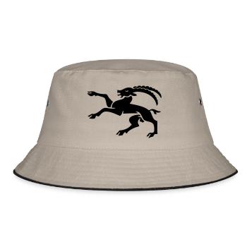 drawing ibex canton of Graubunden switzerland - Bucket Hat - khaki/black - Front