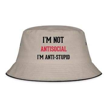 Antisocial - Bucket Hat - khaki/black - Front