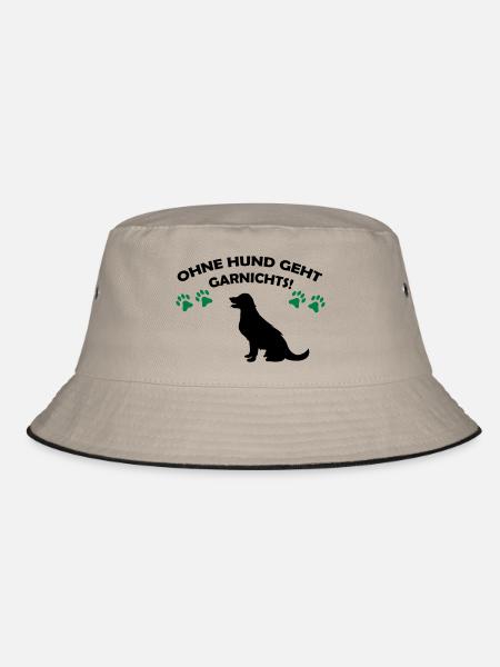 ohne_hund_geht_garnichts_02 - Bucket Hat - Khaki/Schwarz - Vorne