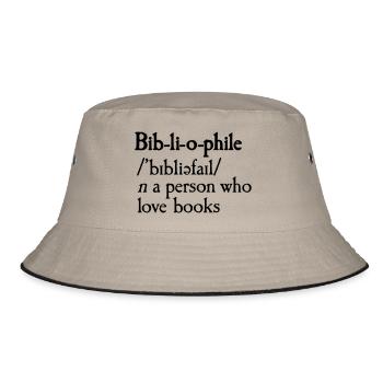 Bibliophile dictionary definition - Bucket Hat - Khaki/Schwarz - Vorne