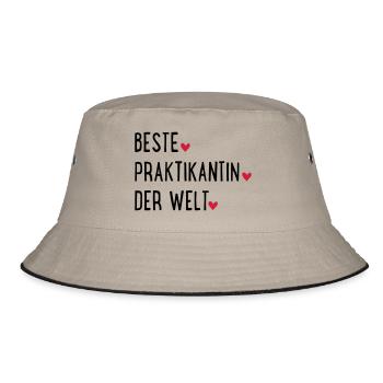 praktikantin - Bucket Hat - Khaki/Schwarz - Vorne