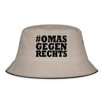 Omas gegen rechts - Bucket Hat - Khaki/Schwarz - Vorne
