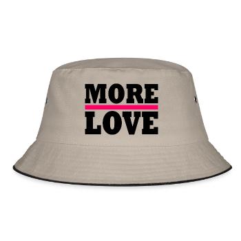 More love - Bucket Hat - Khaki/Schwarz - Vorne