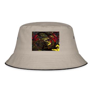 Multiverse in Red - Bucket Hat - Khaki/Schwarz - Vorne