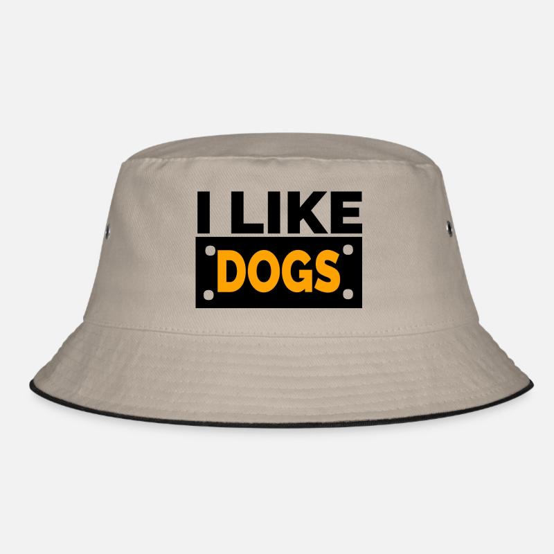Hunde - Bucket Hat - Khaki/Schwarz