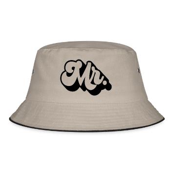 Mr. Matching Paar Verlobung Hochzeit Flitterwochen - Bucket Hat - Khaki/Schwarz - Vorne