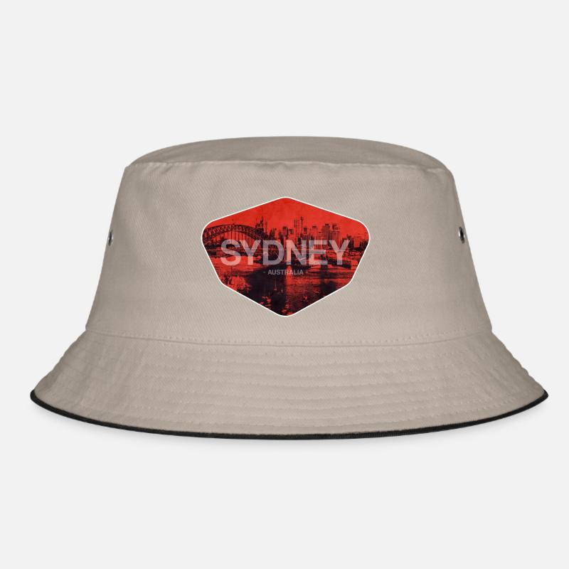 Sydney Retro Skyline Print Bucket Hat