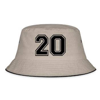 20 - Bucket Hat - Khaki/Schwarz - Vorne