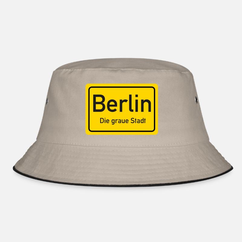 Berlin place name sign Germany - Bucket Hat - khaki/black