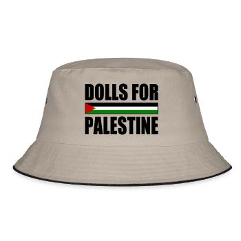 dolls for palestine - Bucket Hat - Khaki/Schwarz - Vorne