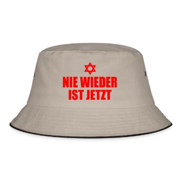 Never again is now - Bucket Hat - khaki/black - Front