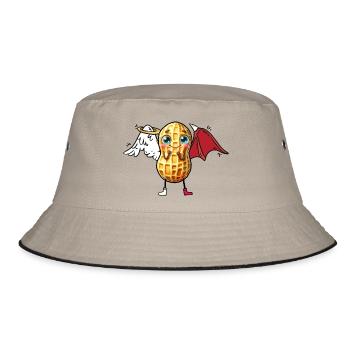 Erdnuss Engel Teufel Erdnuss okkult spirituell - Bucket Hat - Khaki/Schwarz - Vorne