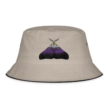 Non Binary Pride Moth Motif A - Bucket Hat - khaki/black - Front