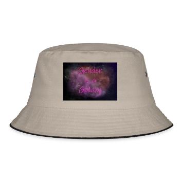 GenderGalaxy - Bucket Hat - Khaki/Schwarz - Vorne