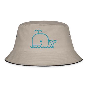 Whale - Bucket Hat - Khaki/Schwarz - Vorne