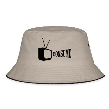 tv consume - Bucket Hat - khaki/black - Front