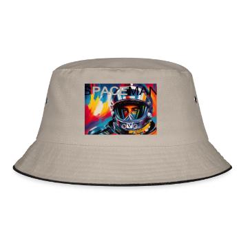 Spaceman b4 600DPI - Bucket Hat - Khaki/Schwarz - Vorne