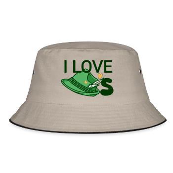 Ich liebe Hüte - Bucket Hat - Khaki/Schwarz - Vorne