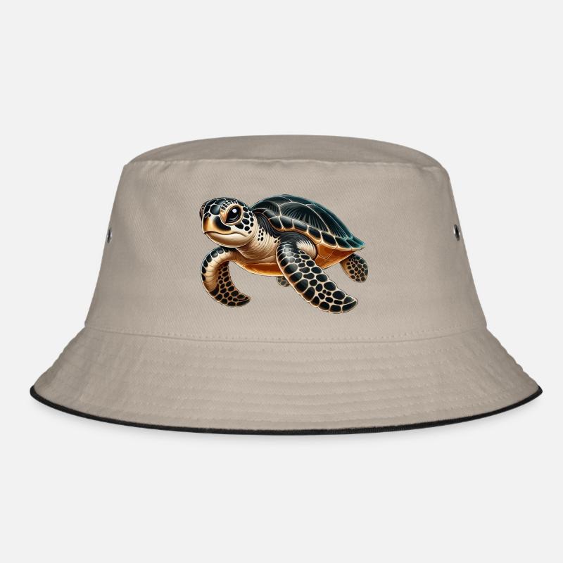 Green turtle large Bucket Hat