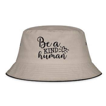 Sei freundlich - Bucket Hat - Khaki/Schwarz - Vorne