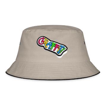 Graffiti lettering 3d effect - Bucket Hat - khaki/black - Front
