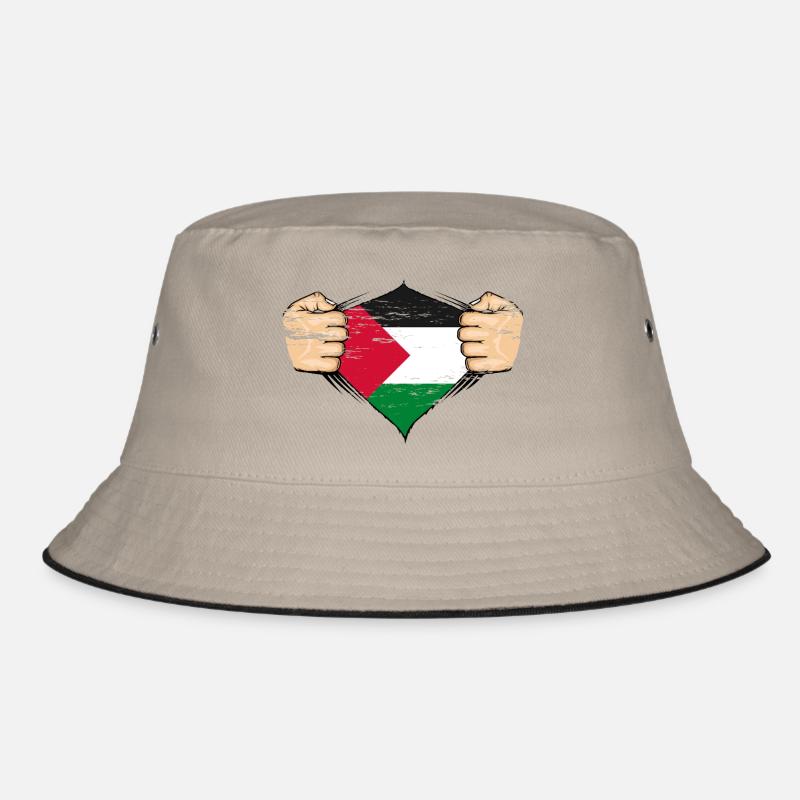 Palestine Flag Design used Bucket Hat