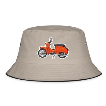 Retro Orange Simson Swallow Design - Bucket Hat - khaki/black - Front