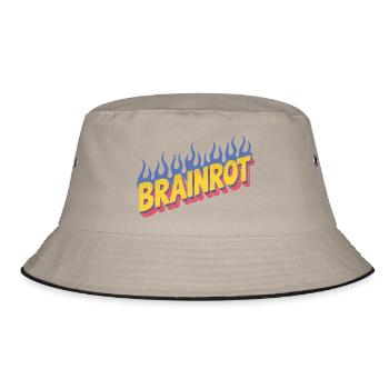 Brainrot - Funny Memes - Bucket Hat - khaki/black - Front
