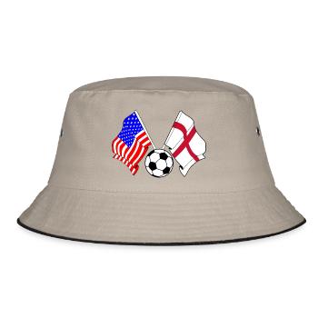 Fußball England gegen USA - Bucket Hat - Khaki/Schwarz - Vorne