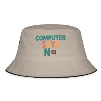 Retro Computer sagt Nein - Bucket Hat - Khaki/Schwarz - Vorne