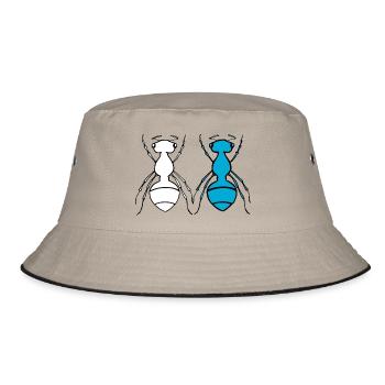 Ant Duo - Bucket Hat - Khaki/Schwarz - Vorne