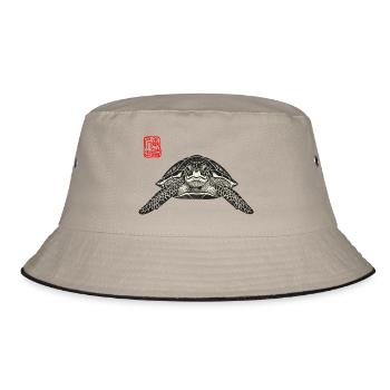Turtle Asian - Bucket Hat - khaki/black - Front