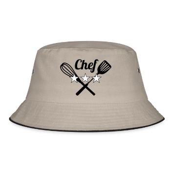 Chef - Kitchen - Cook - Bucket Hat - khaki/black - Front