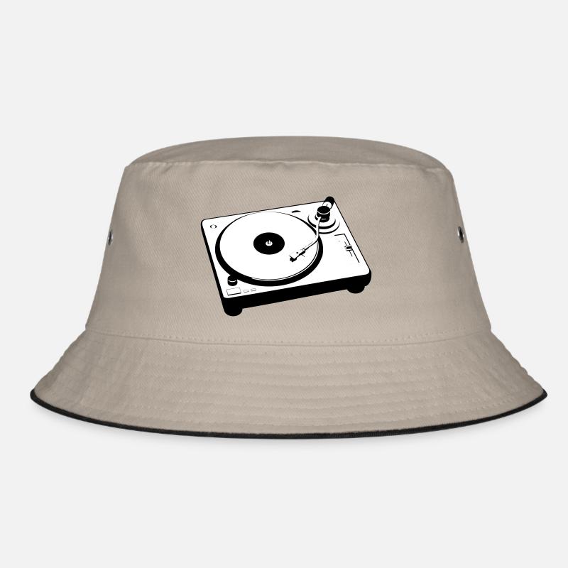 Turntable Plattenspieler DJ - Bucket Hat - Khaki/Schwarz