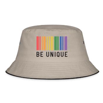 LGBT-Pride-Monat – Sei einzigartig - Bucket Hat - Khaki/Schwarz - Vorne