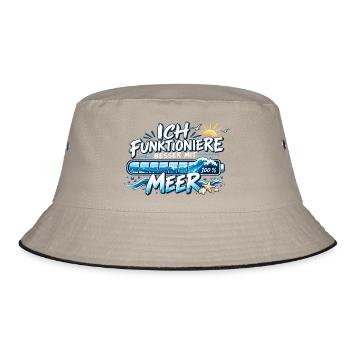 MeerPower: Voll Aufgeladen - Bucket Hat - Khaki/Schwarz - Vorne