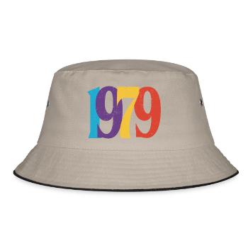 Geboren 1979 Geburtstagsgeschenk Geburtstag 79 - Bucket Hat - Khaki/Schwarz - Vorne